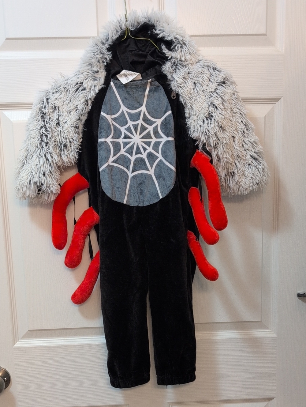 Target Kids Spider Costume in Black, Red & Gray with Fuzzy Hood
